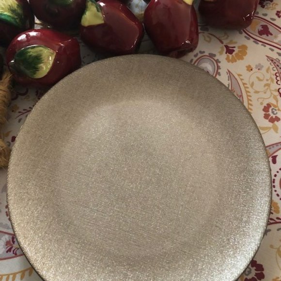 Dining Sparkly Linen Inspired Glass Buffet Dinner Plates Set Of 4 Poshmark